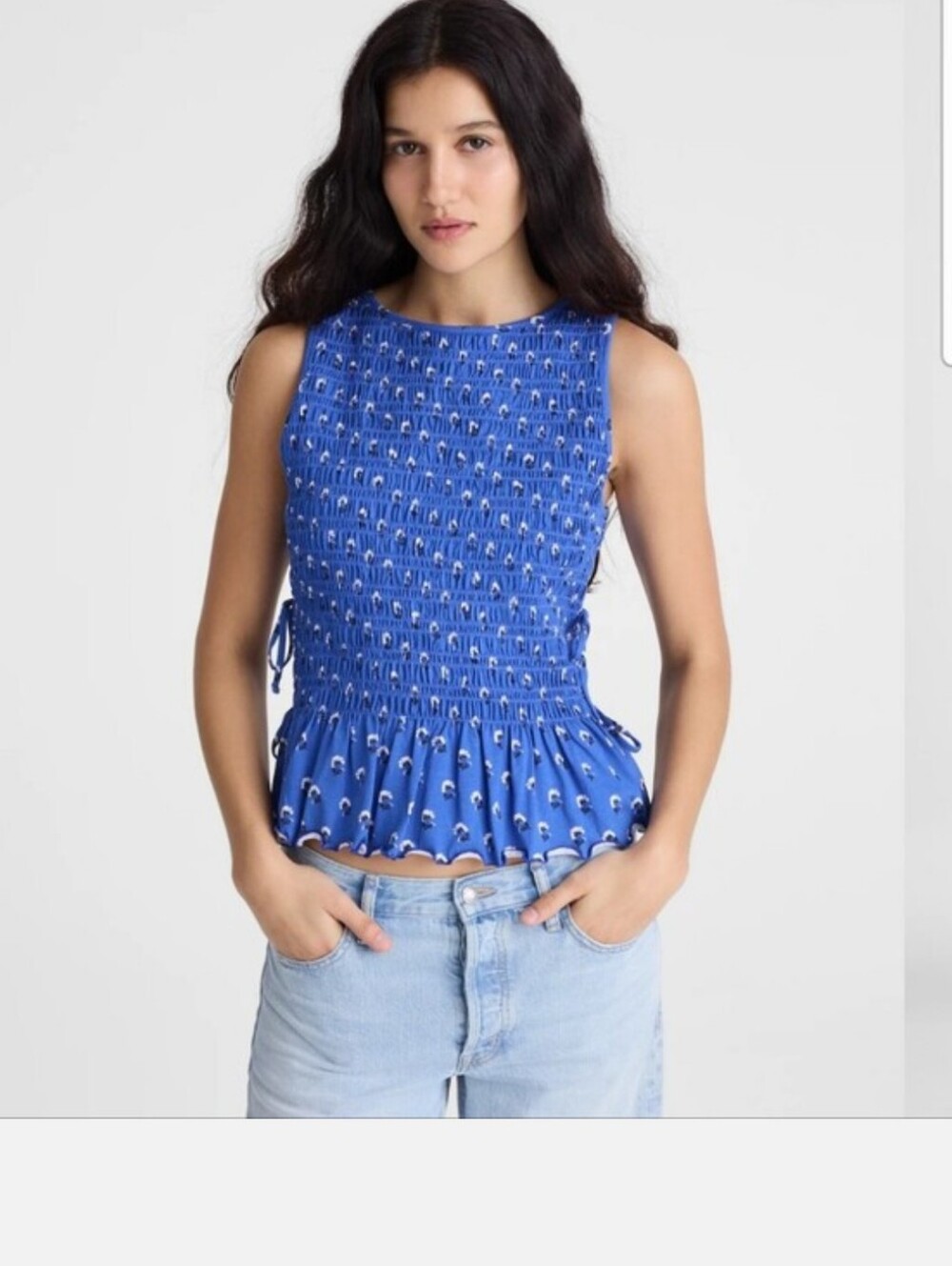 Madewell Side Tie Smocked Tank Top